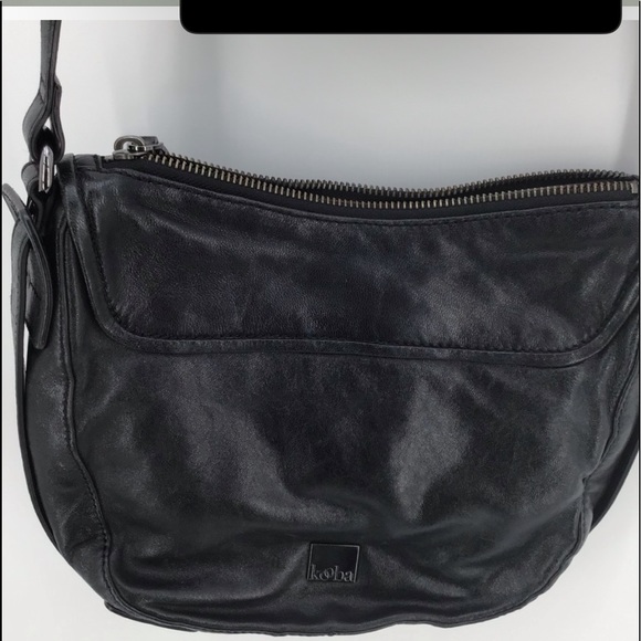 Kooba Black Leather Crossbody Purse Bag Satchel - Picture 10 of 11